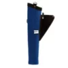 Beier Seitenköcher aus Baumwolle und Leder in Blau und Braun, Rückansicht