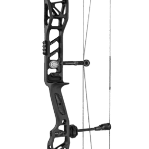 Elite Exalt 35 Compoundbogen in Seitenansicht, Mittelteil in Ninja Black und Wurfarme in Ninja Black